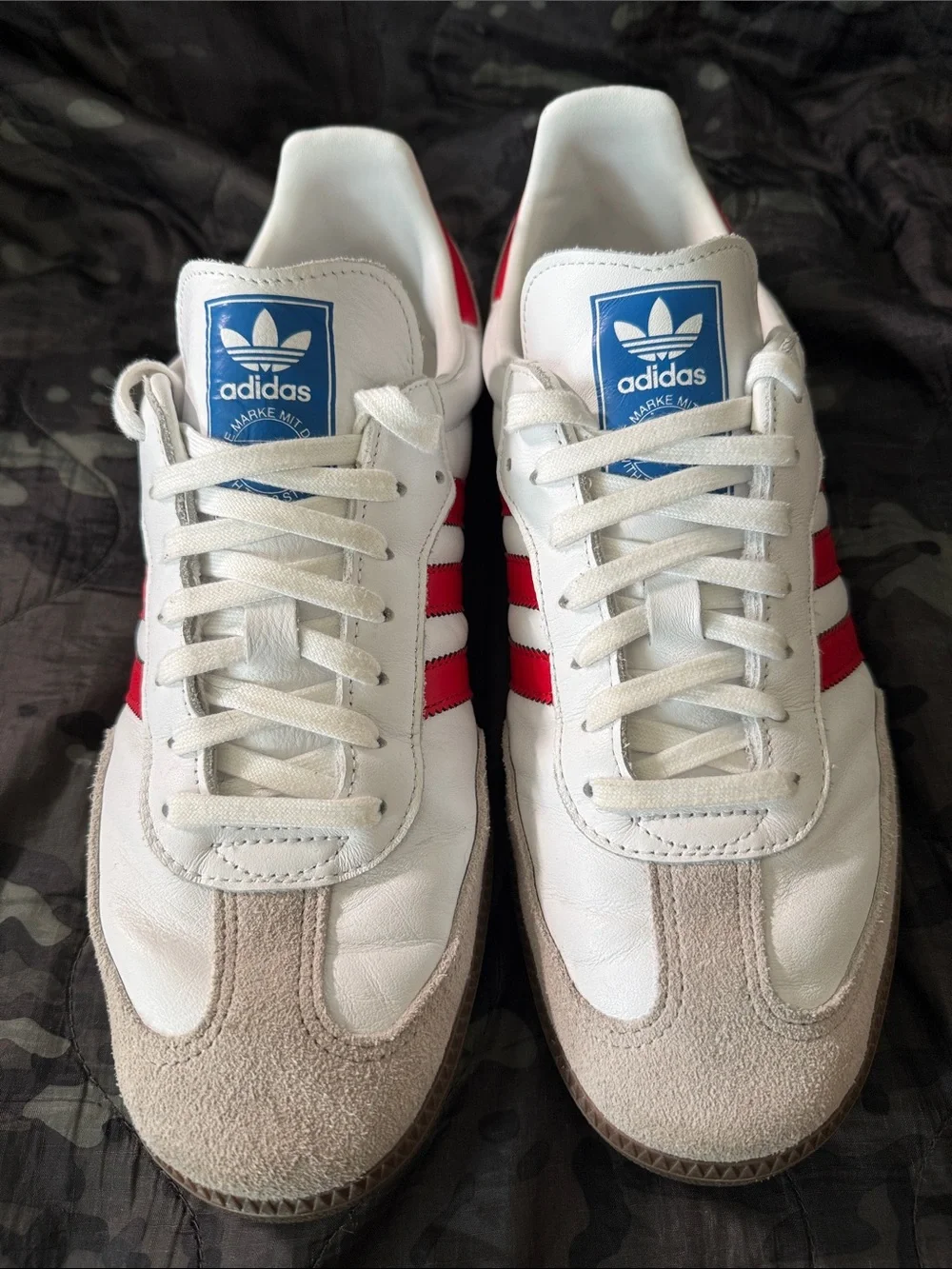 Adidas Samba White & Red Leather Sneakers Men’s size 11.5
